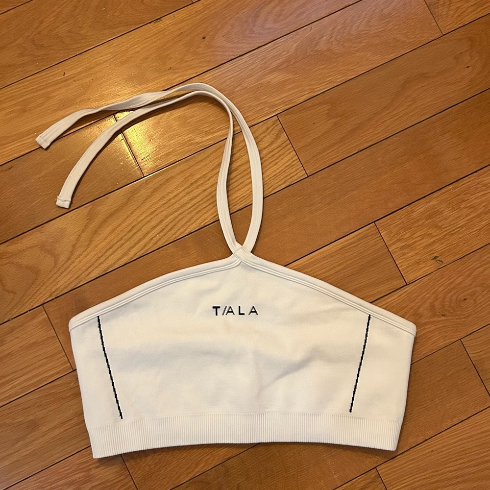 Tala White Halter Crop Top